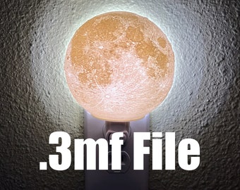 Moon Nightlight Lithophane .3mf File & DIY Instructions