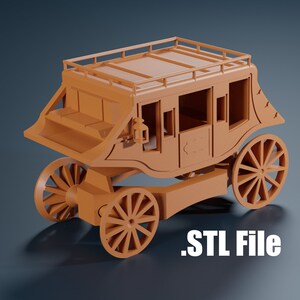 Print-In-Place Stagecoach With Working Suspension/Wheels - STL File