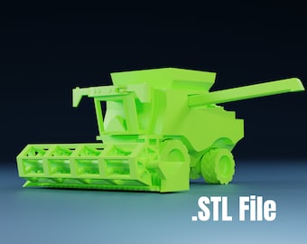 Print-In-Place Combine Harvester - No Support Needed - Digital File (includes two headers)