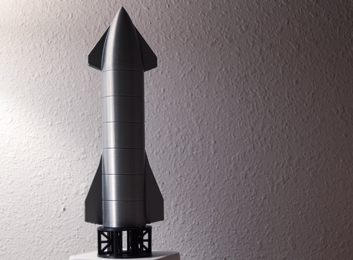 Spacex Starship Prototype With Stand 3dprintable Model Kit Etsy