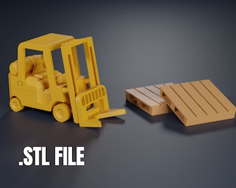 Print-In-Place Forklift - No Support Needed - 3D Printable .STL File