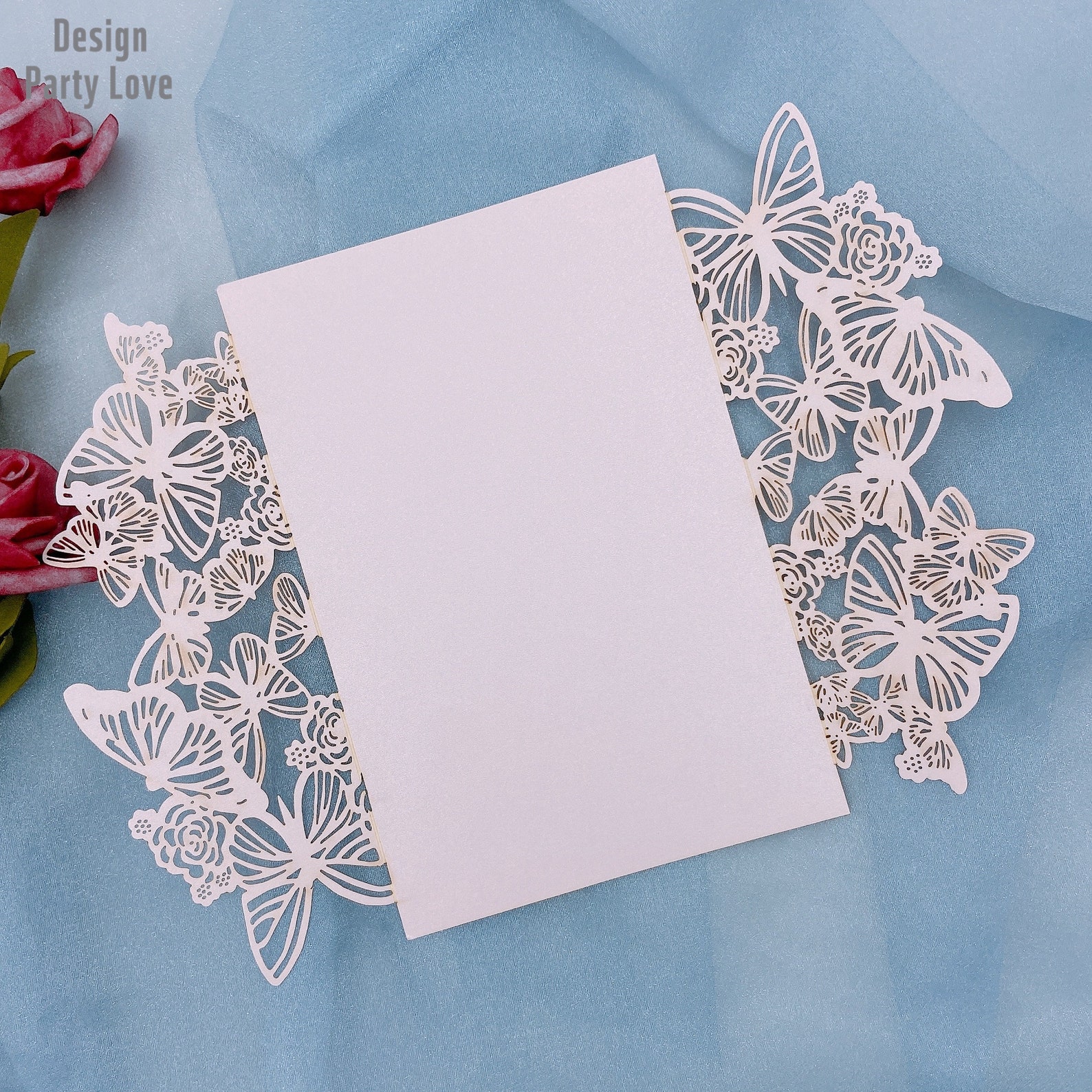 Blush Butterfly Laser Cut Invitations Cards Invitation Etsy UK