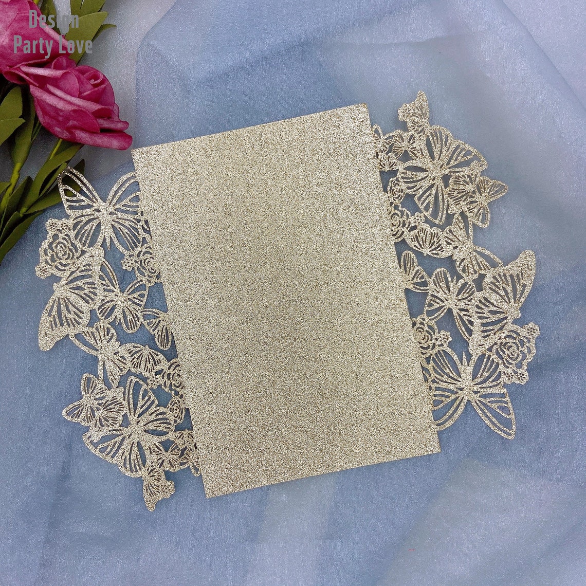 Glitter Butterfly Laser Cut Invitations Cards Invitation Etsy