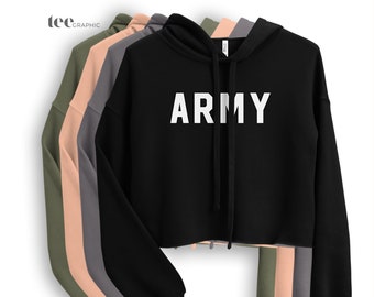 army cropped hoodie