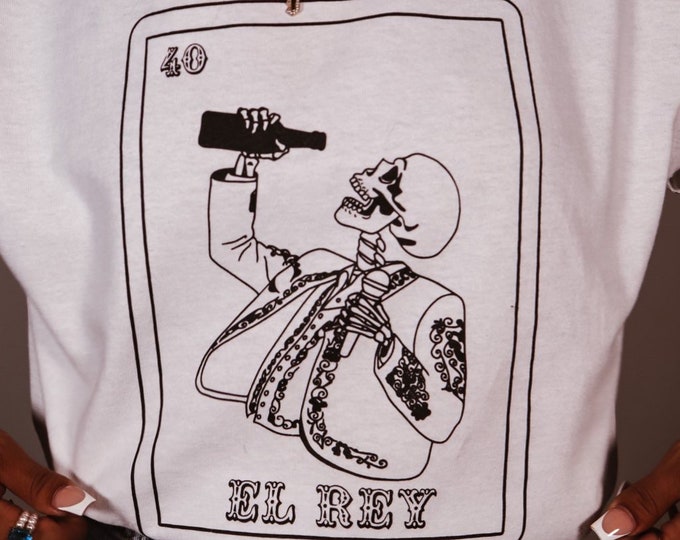 El Rey Skeleton Lotería Card T-shirt - Etsy