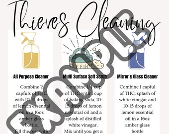 Thieves Cleaning Recipe Cards