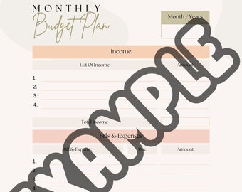 Monthly Budget Planner Sheet