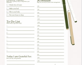 Simply Well Daily Schedule Notepad