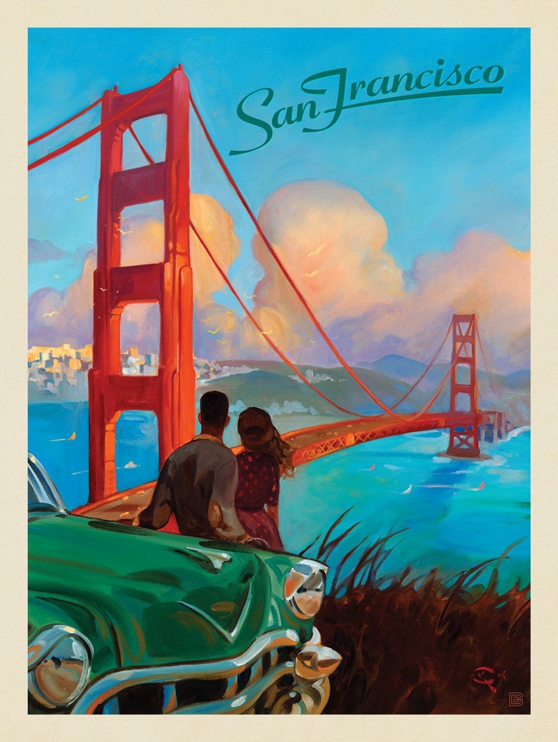 San Francisco Travel Poster California Art Design Golden Etsy