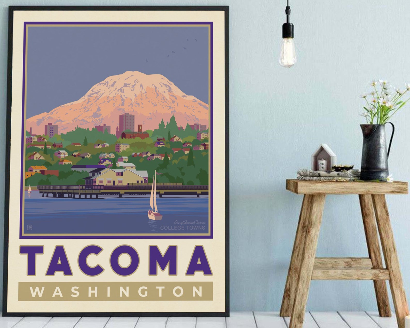tacoma vintage travel poster
