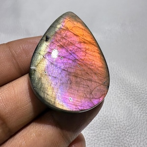 Purple Fire Labradorite Cabochon, Pear Shape Labradorite, Purple Labradorite, Healing Crystal, Labradorite Gemstone, Labradorite For Jewelry