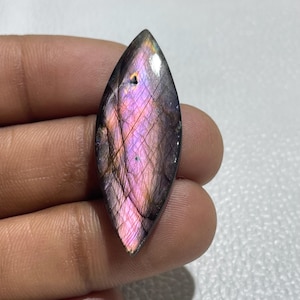Natural Purple Labradorite Cabochon Flat Back Gemstone For Jewelry Making Handmade Labradorite Stone Amazing Purple Labradorite