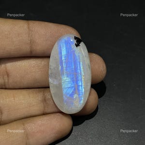 Natural Rainbow Moonstone Healing Gemstone/ Blue Moonstone Cabochon/ Moonstone Cabs / Oval Stone/ For Making Jewelry Crafts