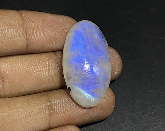 Rainbow Moonstone Cabochon: Loose Gemstone with Blue Fire