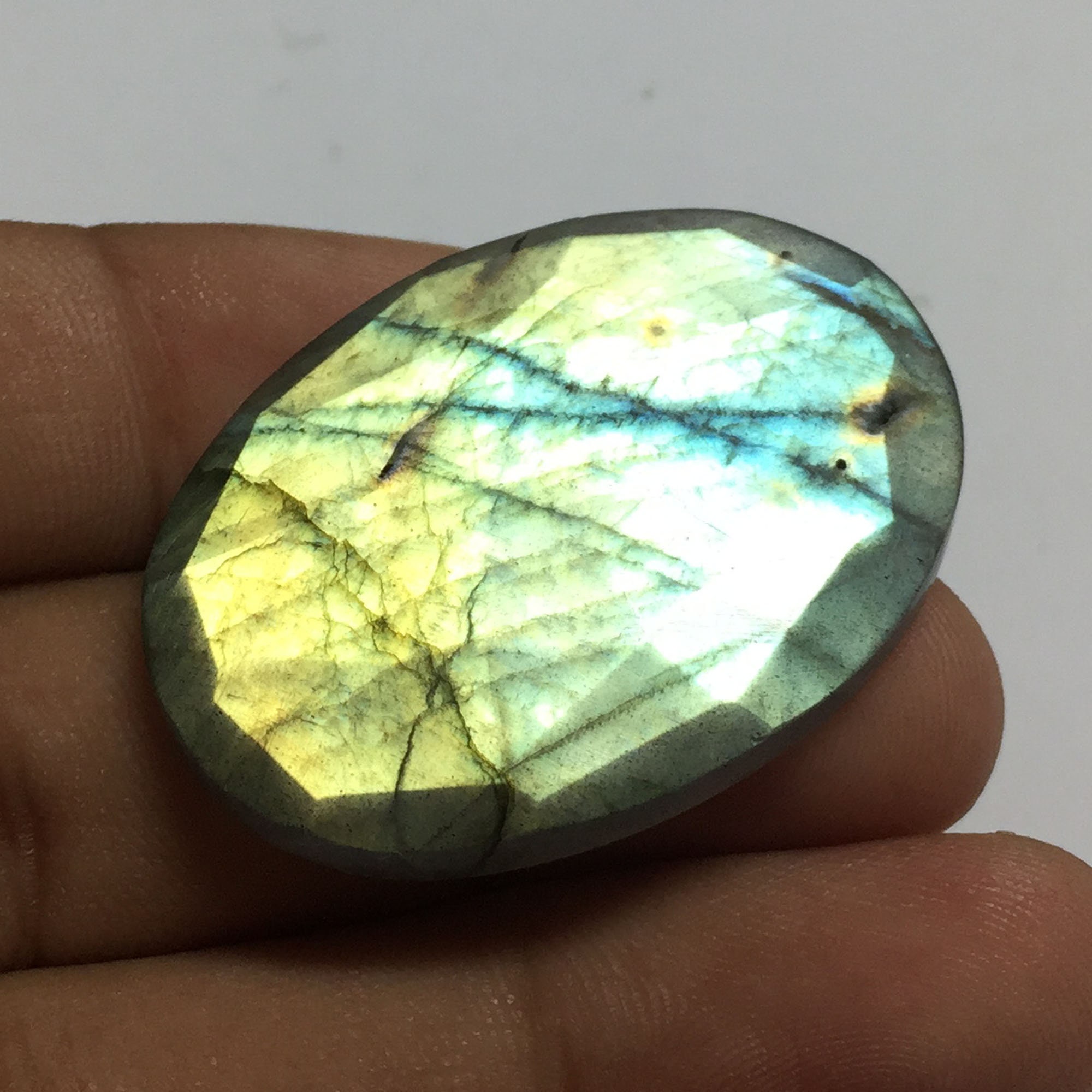 50 Carat Labradorite Faceted Cut Stone Etsy