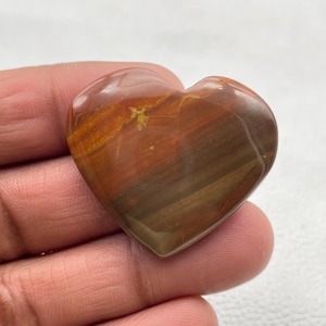 Red Jasper Heart Cabochon: Natural Loose Gemstone (37x33x6 mm)