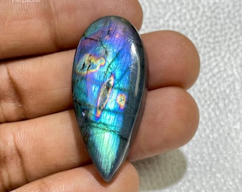Purple Pear Labradorite Cabochon: Natural Healing Gemstone