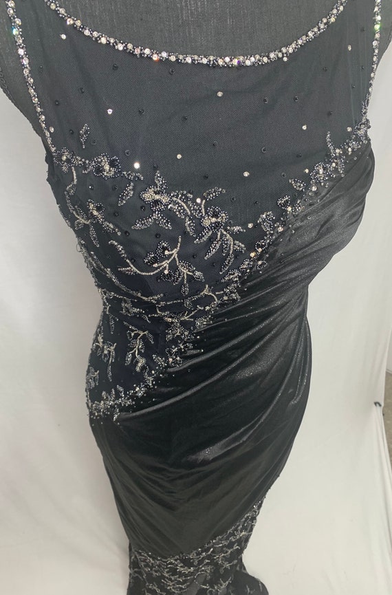 Beautiful black vintage floral sequin dress