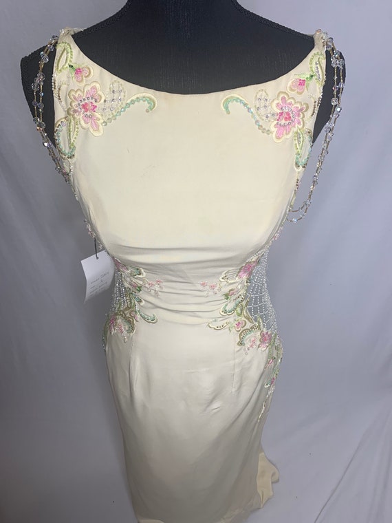 Vintage yellow and pink floral dress