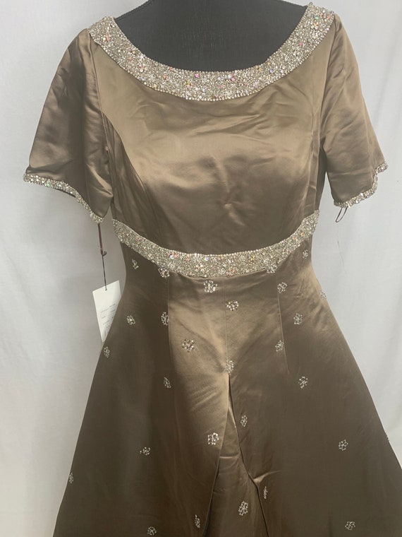 Vintage brown beaded ball gown