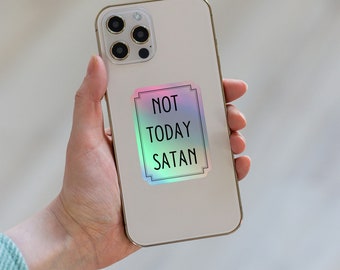 Autocollants holographiques - PAS AUJOURD'HUI SATAN