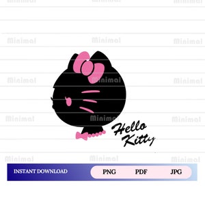 Kawaii kitty black png, 300dpi Kawaii kitty Clipart, Halloween Spooky kitty  png, Spooky Png Cut File Cricut Silhouette