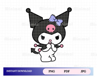 300DPI Kuro S-nrio PNG, Kuro Digital Stickers, Kawaii Bunny PNG JPG, Clipart, Kawaii Kitty Clipart, Png Single Image Cricut Silhouette