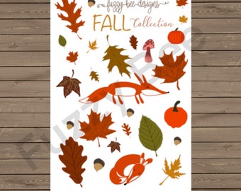 Autumn Leaves Fall Sticker Pack, Vinyl Stickers - Etsy