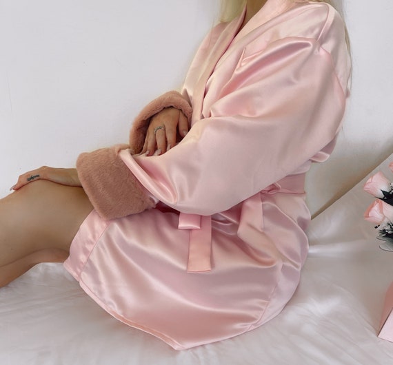 Girls Size 10-16 Pink Stars Winter Fleece Hooded Dressing Gown Bath Robe