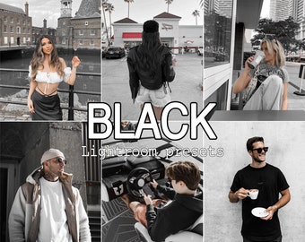 9 Luxury Black Lightroom presets for Portraits Outdoor, Urban Street presets for  Bloggers, Minimal Noir presets for Lifestyle photography