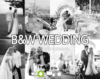 18 Lightroom presets, Classic Black and White presets for Wedding Outdoor Portrait photography, Dark Tones presets for Couple Engagement