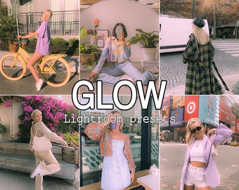 5 Glow Street Fashion Lightroom Mobile presets Lifestyle Outdoor presets Warm Light presets Bright Airy presets Trendy Moody presets