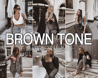 12 Luxury Brown Lightroom presets, Minimal Aesthetic, Moody City, Dark Street, Urban Fashion, Film Look, Boho Wedding, Bohemian Style Airy