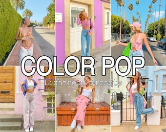 7 Bright Vibrant presets for Lightroom Mobile and Desktop, Colorful Summer presets, Light and Airy Beach presets for Outdoor, Natural preset