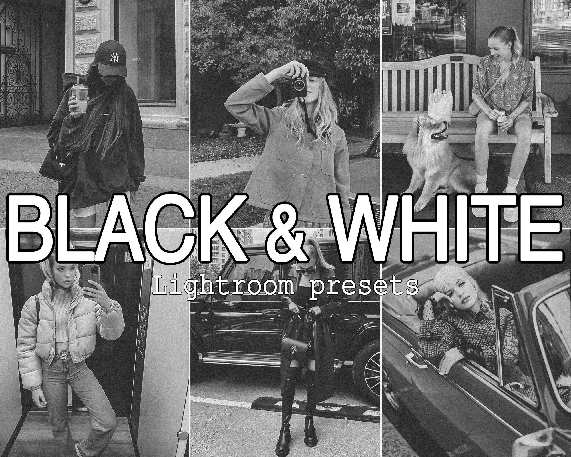 Dark Black and White Film Look Presets Moody Tone Wedding Etsy