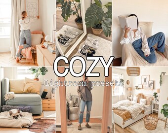 5 Cozy Home Lightroom presets, Warm Aesthetic, Family Holiday, Clean Indoor, Light Airy, Lifestyle Blogger, Soft Tones, Couple Wedding