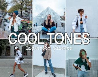 6 Blue Cinematic Clean Lightroom Mobile presets City Urban presets Lifestyle Blogger presets Outdoor Fashion presets Bright Minimal presets