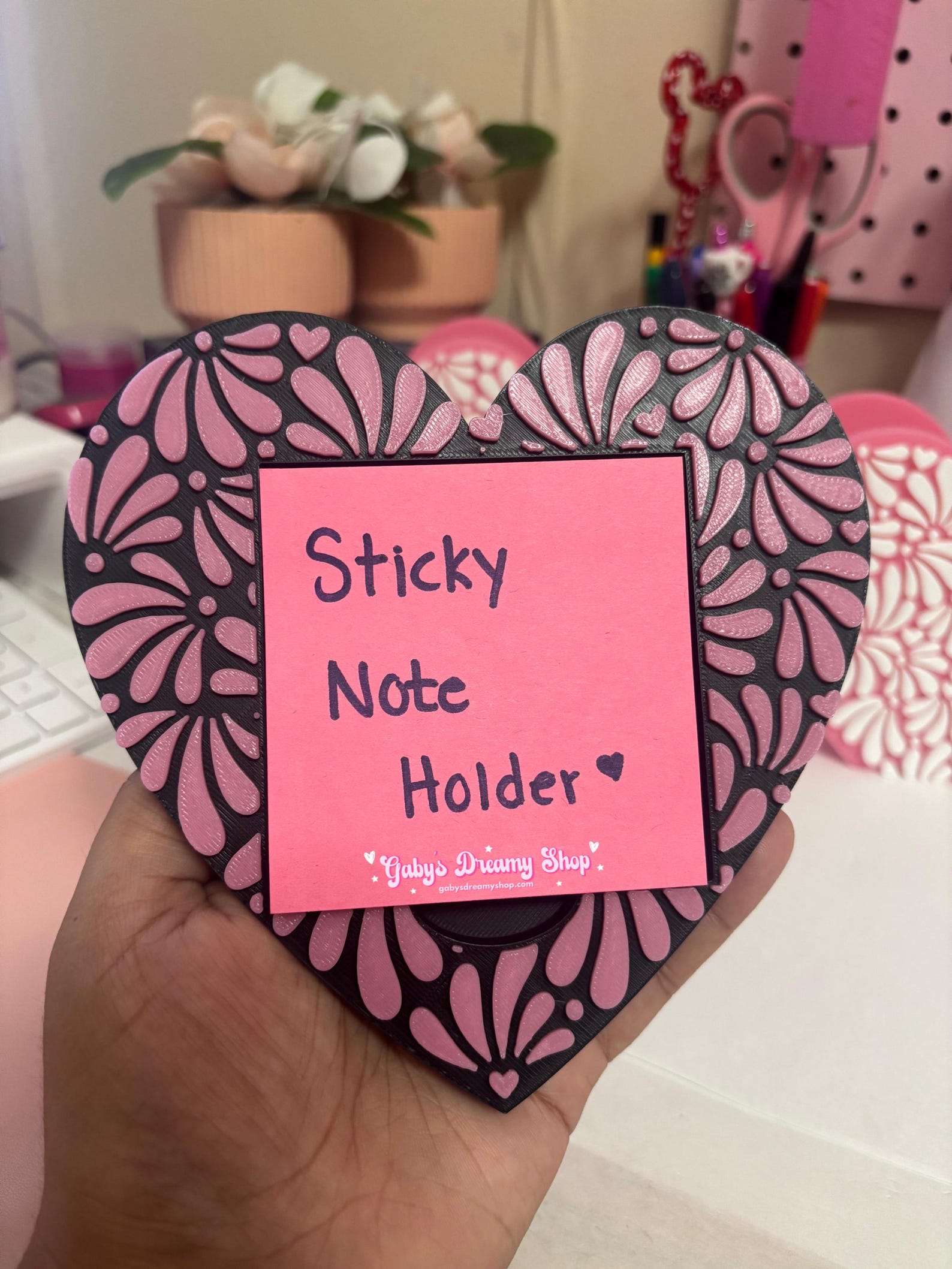 Mexican Talavera Heart Sticky Note Holder, Pen Holder, Straw Charm ...