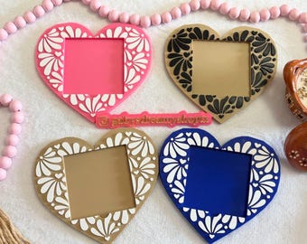 Mexican Talavera Heart Sticky Note Desk Holder, Desk Decor, Office Decor, Gifts, Desk Organizer