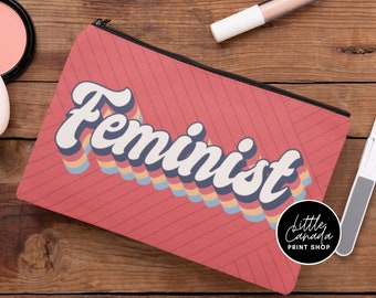 Feminist Make Up and Accessory Bag. Feminist Pencil Bag. Feminism Girl Power Gift. Accessory Pouch