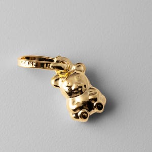 14K Massivgold winziger Bär Anhänger - Elegante Wildtier Halskette, Luxus Schmuck Geschenk für Tierliebhaber