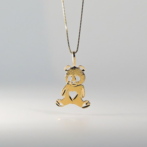 14k Gold Bear Pendant- Real Gold Small Bear Necklace Charm for Him/Her