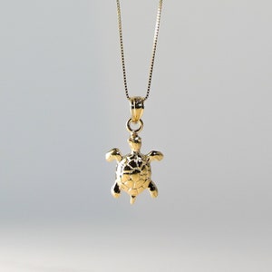 14k Gold Turtle Pendant Charm Real Gold Turtle Necklace Charm For Her or Him Pendant Only