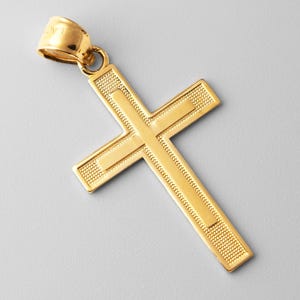 14k Gold Classic Cross Pendant Charm- Real Gold Classic Cross Necklace Charm