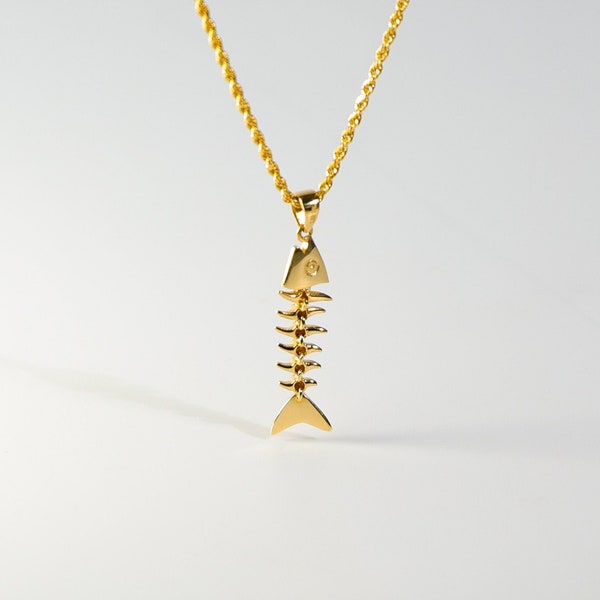 Real fish bone necklace clearance