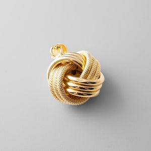 14K Gold Love Knot Pendant: Elegant Twisted Rope Necklace Pendant