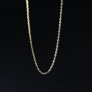 1.6mm 14k Solid Gold Cable Chain Diamond Cut- 14k Gold Cable Diamond Cut Chain Necklace