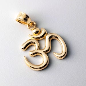 14K Gold Om Pendant Necklace: Spiritual Yoga Aum Jewelry