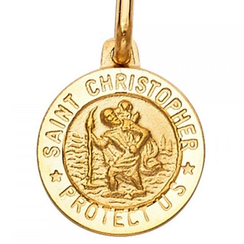 Shops 14k Real Gold St. Christopher Religious Pendant/Charm- Gold St. Christopher Pendant For Him/her- Real Gold St. Christopher Pendant/Charm