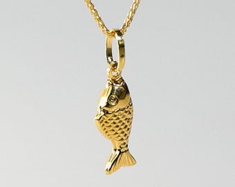 ヴィンテージ　14K　14金　ゴールド　魚チャーム　ジュエリー 14Kゴールド 牛チャーム - 角付き純金牛ペンダント - ウエスタンランチ